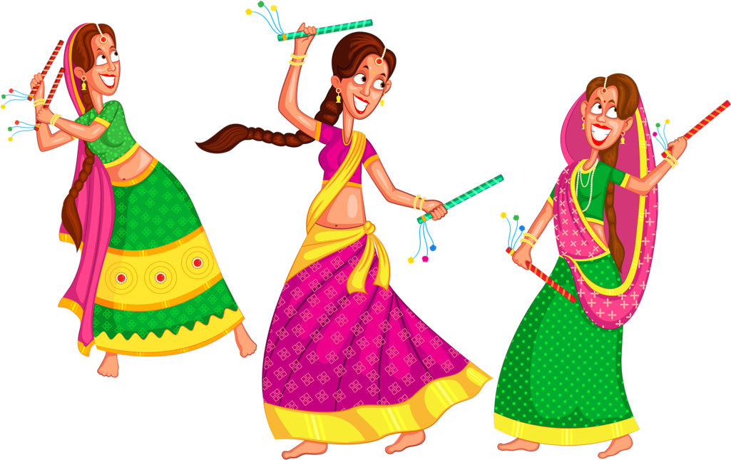 Dança - India - Garba Png (1024x653), Png Download