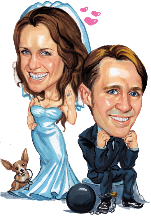 Custom Wedding Caricature Can Be A Perfect Show Stopper - Cartoon (542x768), Png Download