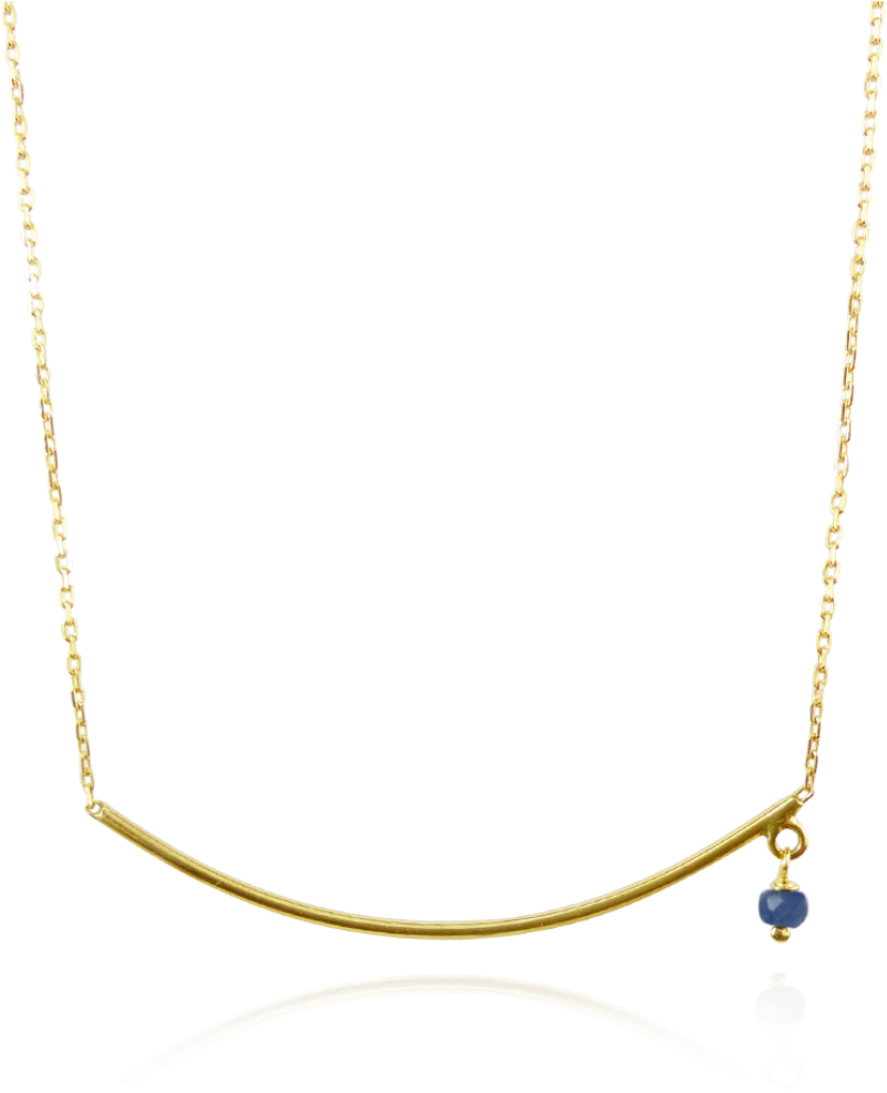 9ct Gold Sapphire Bar Necklace - Necklace (870x1110), Png Download