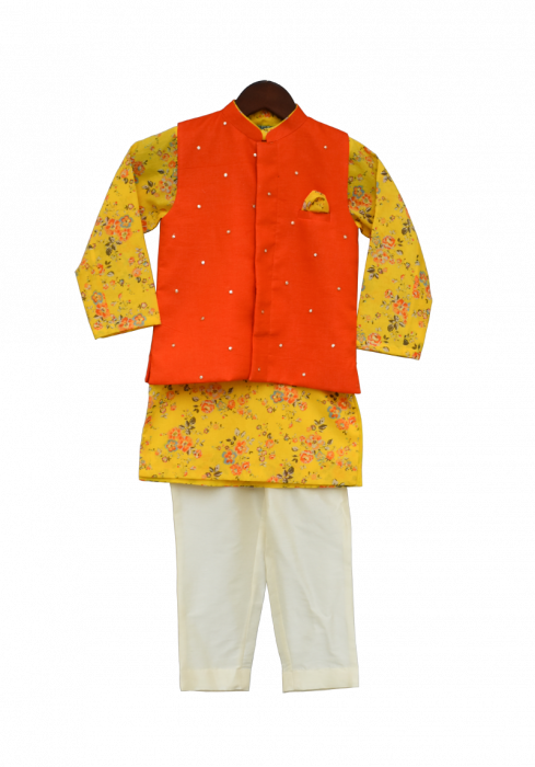 download orange nehru jacket with printed kurta churidar churidar full size png image pngkit pngkit