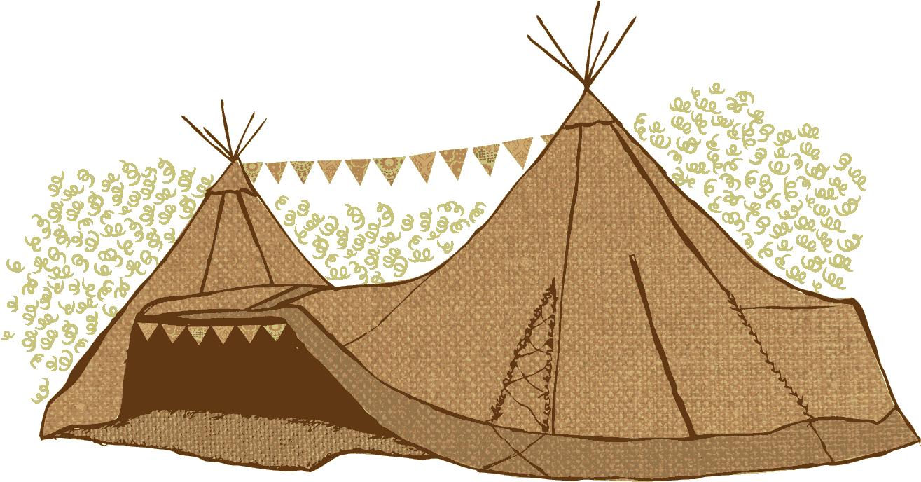Orange Tree Weddings - Wedding Tipi Illustration (1381x687), Png Download