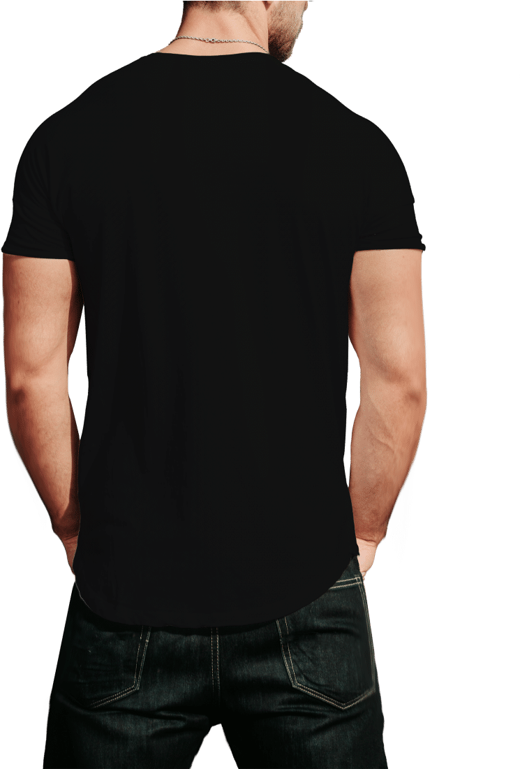 Print Opera's Printed Men's Round Neck Black,white,navy - Man (880x1100), Png Download