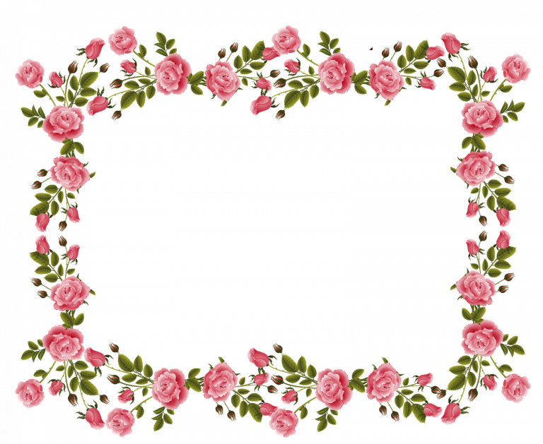 Download Floral Border Clip Art - Clipart Designs Borders Flowers (768x629), Png Download