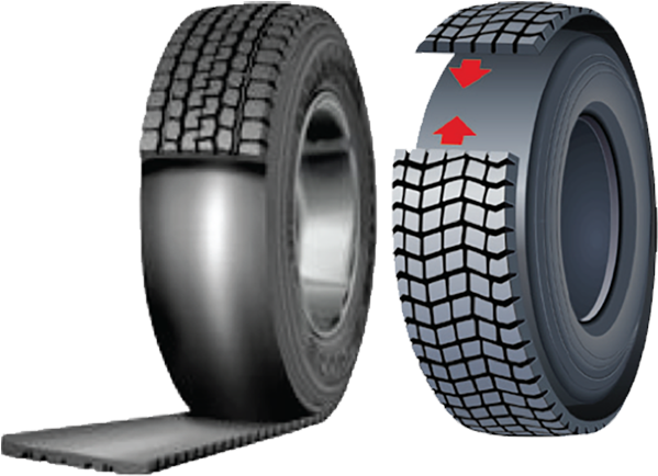 Leader Tread - Tyre Retreading Png (600x600), Png Download