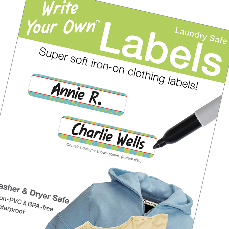 Write On Clothing Labels - Iron On Labels Laundry (800x800), Png Download