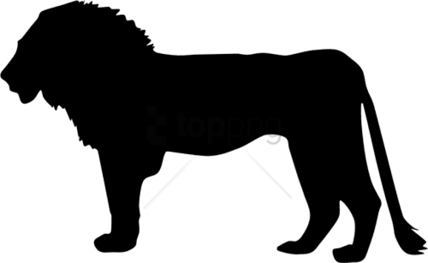 Free Png Download Leon Silueta Png Images Background - Lion Profile Silhouette (850x522), Png Download