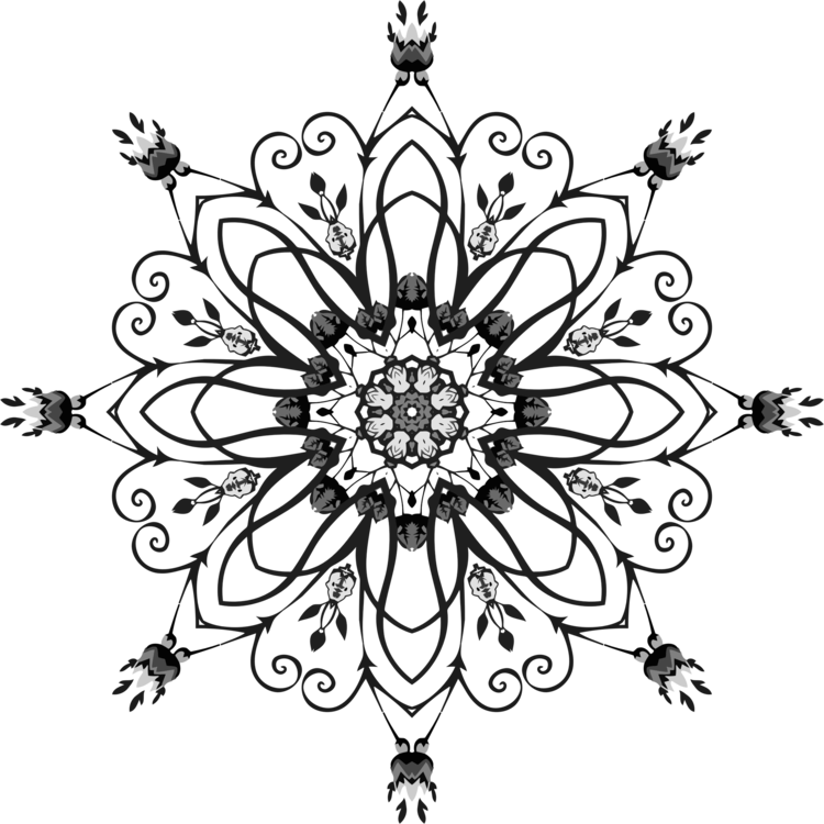 Divaz Hair Salon Beauty Parlour Floral Design - Line Art (750x750), Png Download