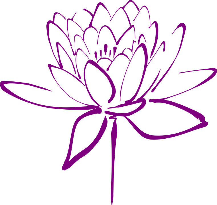 Lotus Clipart Massage - Flower Calligraphy Black (761x720), Png Download