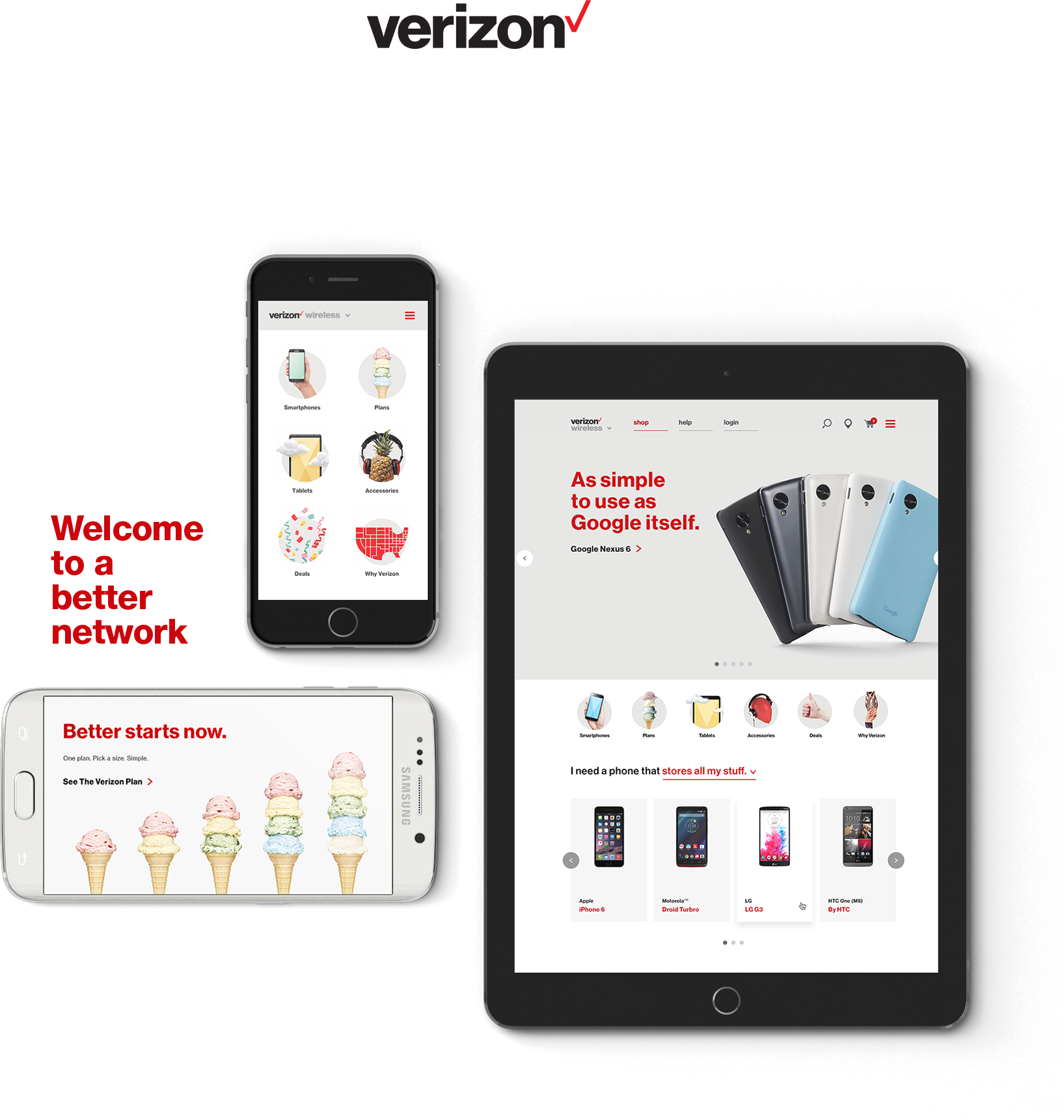 Verizon Wireless Digital Rebrand - Smartphone (1635x1721), Png Download