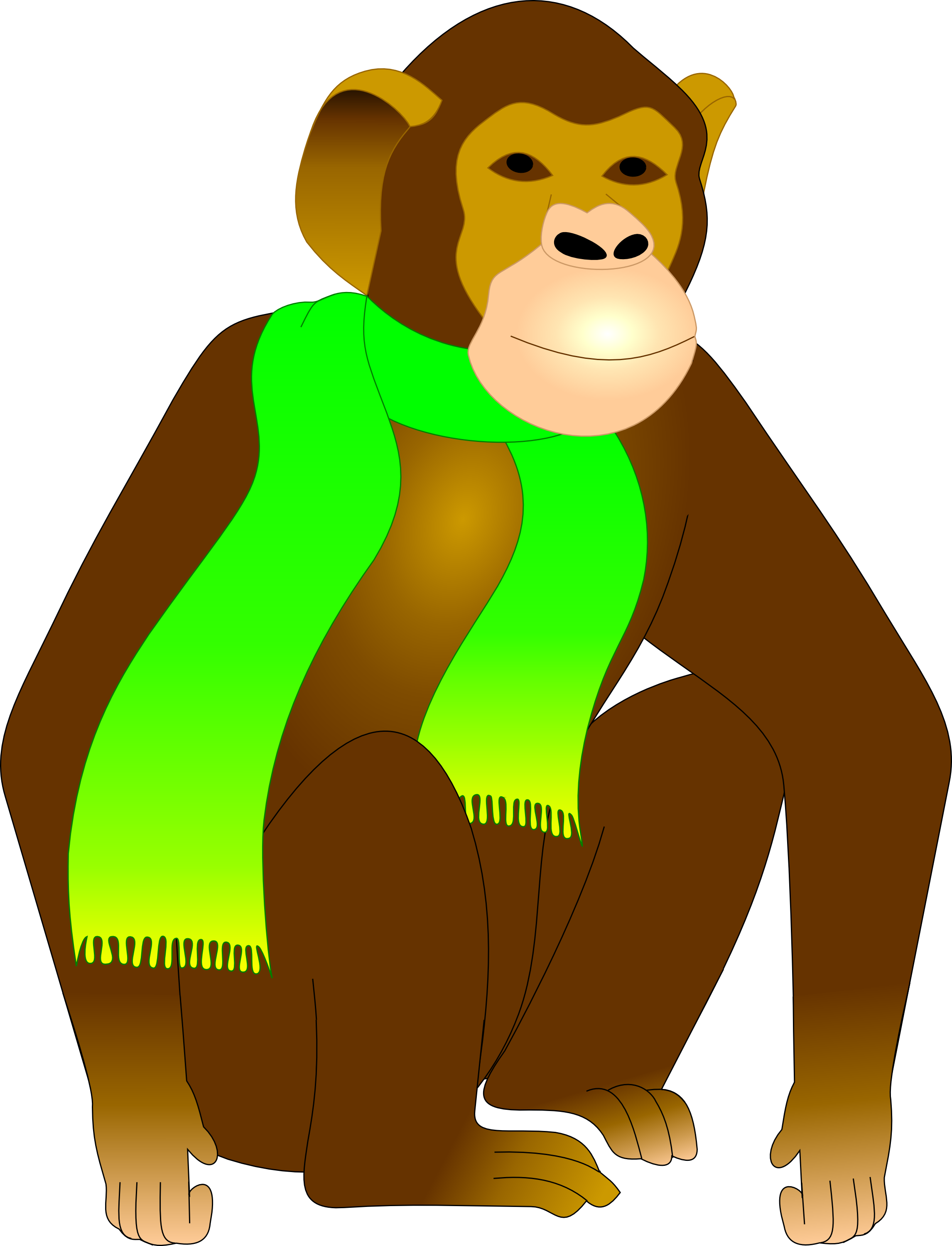 Ape Png - Cartoon (2292x3000), Png Download