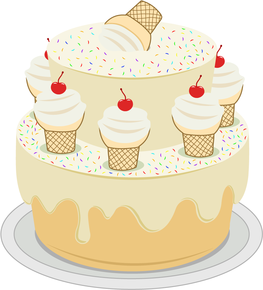 Ice Cream Birthday Cake - Buttercream (1024x1024), Png Download