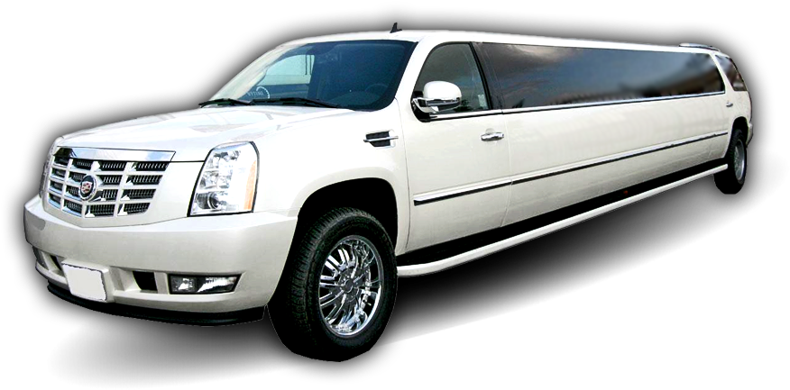 Suv Limousine - White Escalade Limo (900x500), Png Download