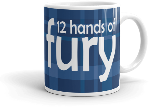 12 Hands Of Fury The Plaid Horse Logo ~ Navy Plaid - Coffee Cup (600x600), Png Download