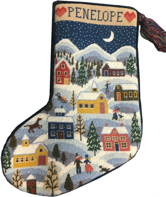 Christmas Stocking Needlepoint Kit Winter Shaker - Patchwork (650x867), Png Download