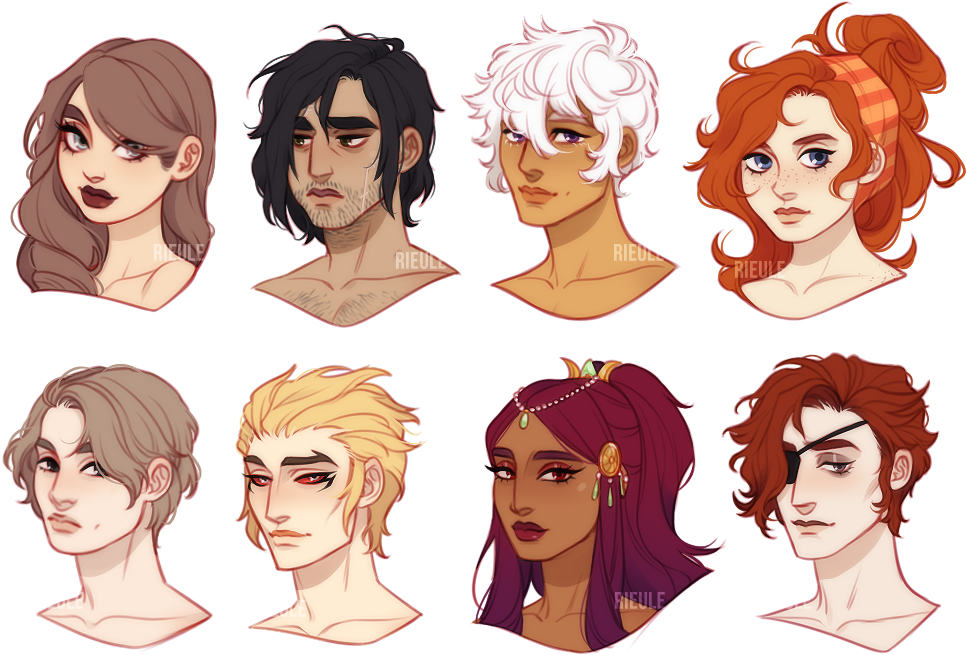 “i Doodled My Ocs The Main Six In My Secondary - Cartoon (1024x707), Png Download