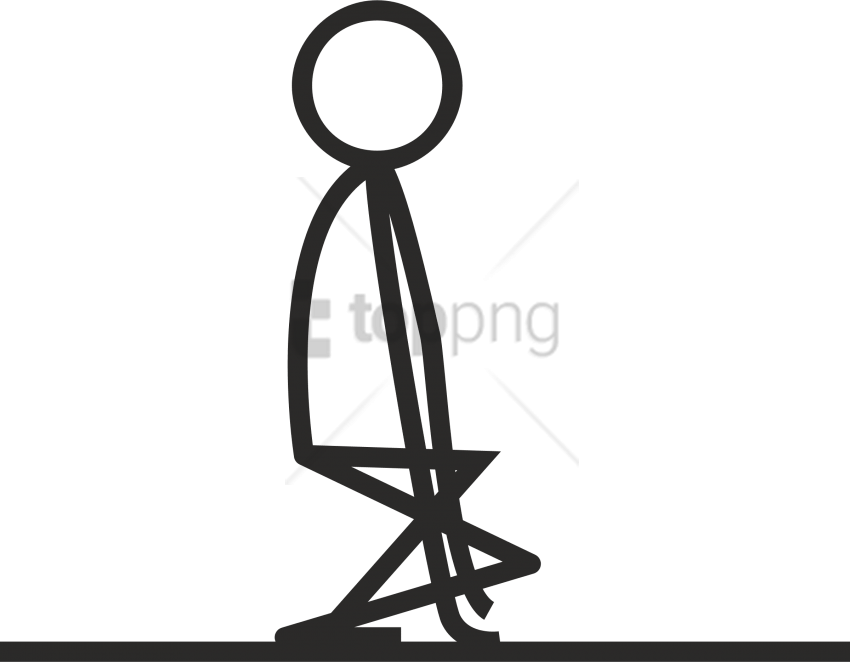 Free Png Download Stick Figure Squat Png Images Background - Stick Figure Squatting (850x662), Png Download