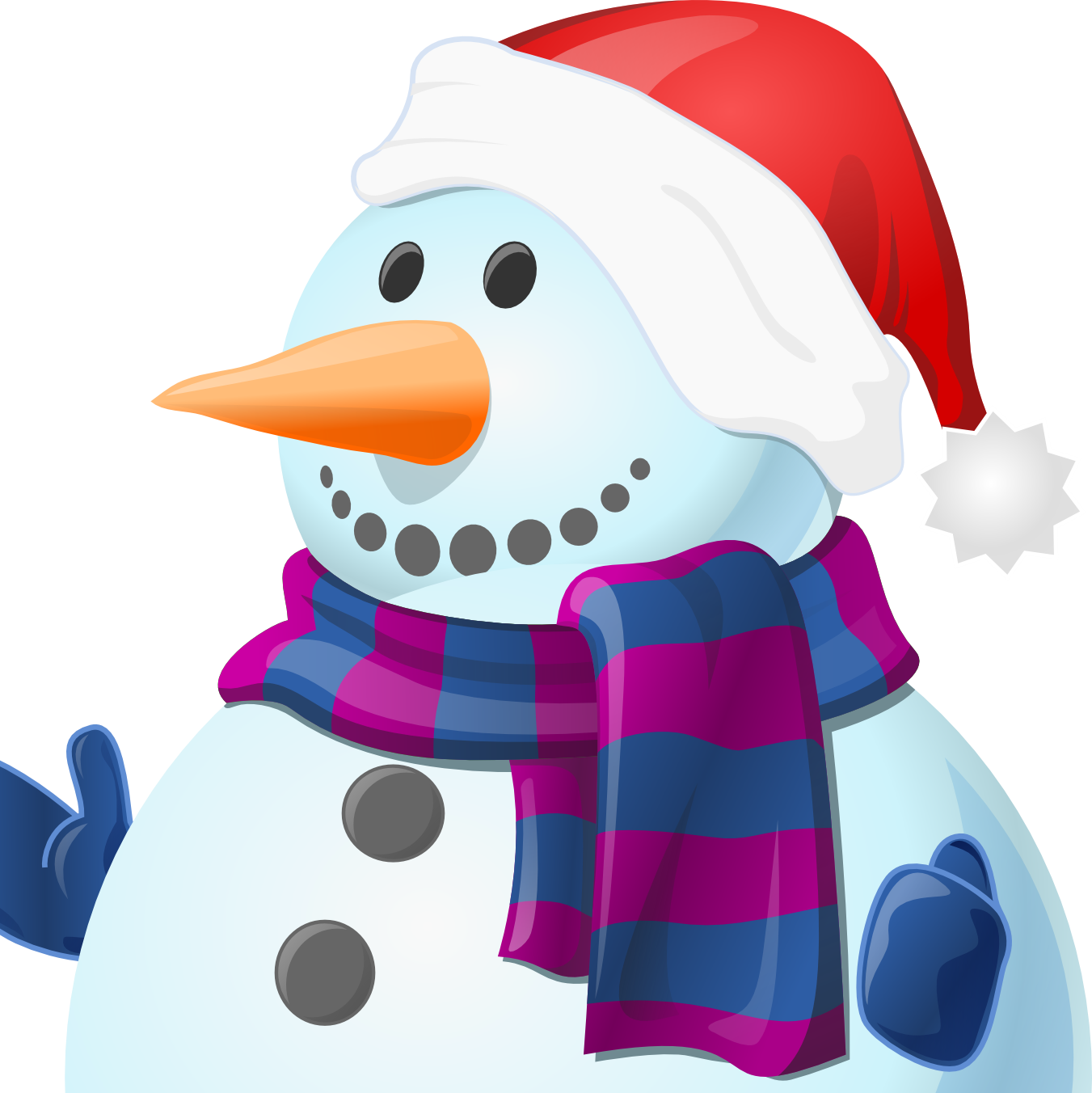 Snow-160956 - Snowman .png (1351x1352), Png Download