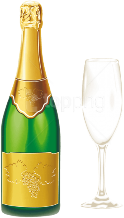Free Png Champagne With Glass Png - Champagne Bottle Vector Png (480x779), Png Download