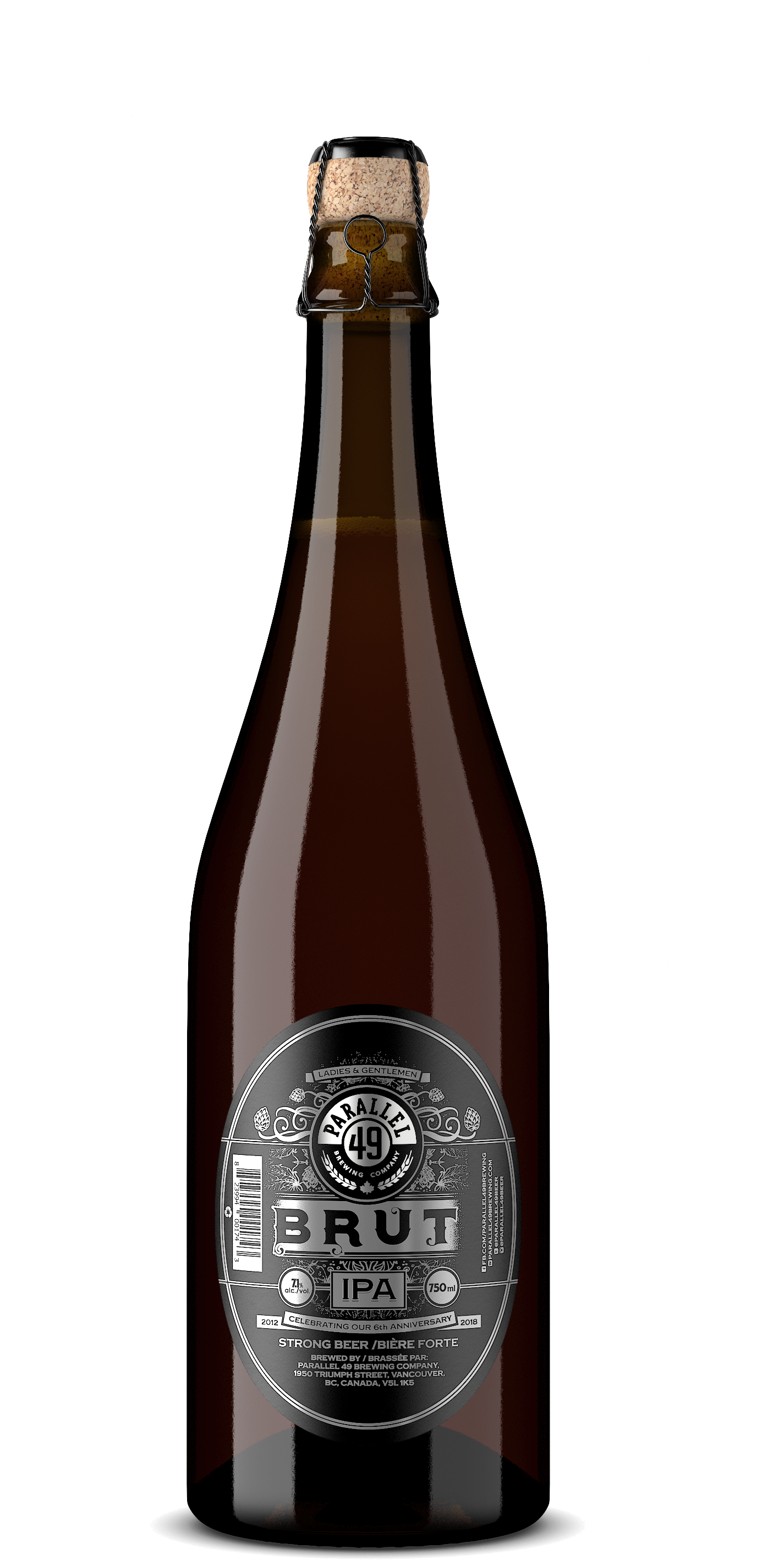 Parallel49 Brut Ipa 1 - Glass Bottle (1500x3000), Png Download