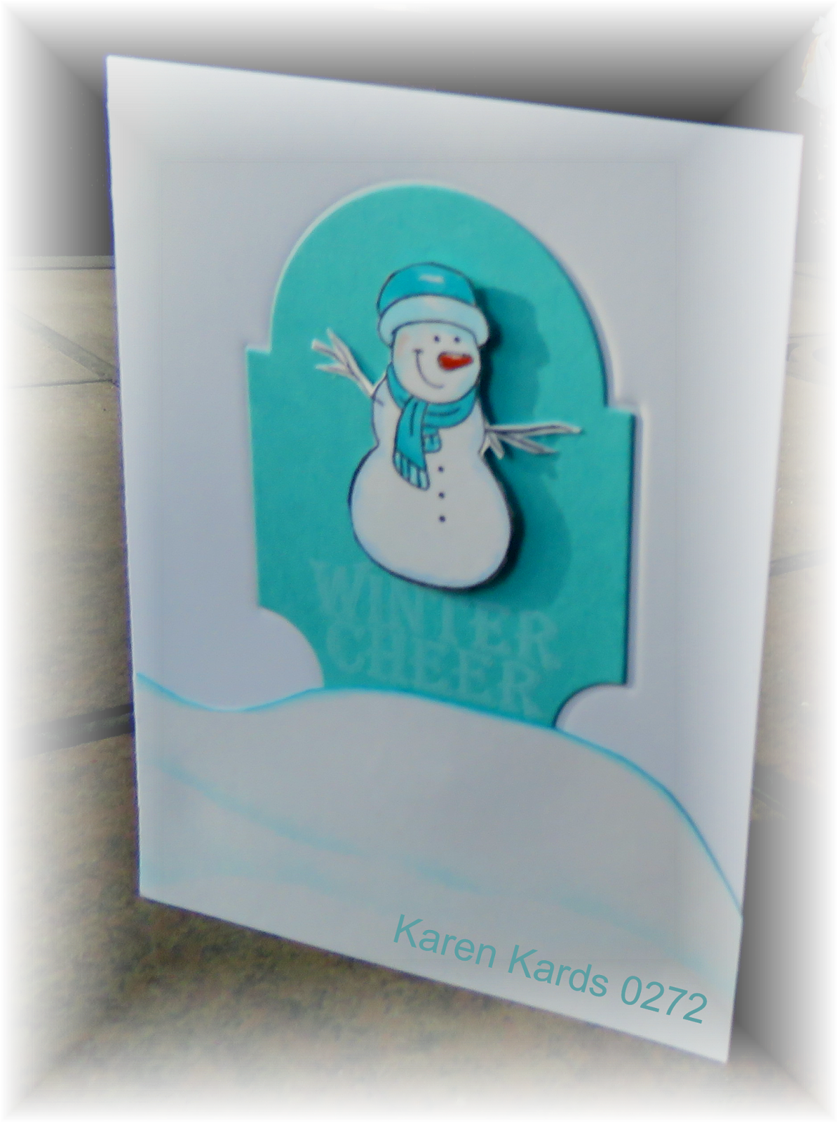 I Chose To Fussy Cut And Color This Cute Snowman From - Greeting Card (1195x1600), Png Download