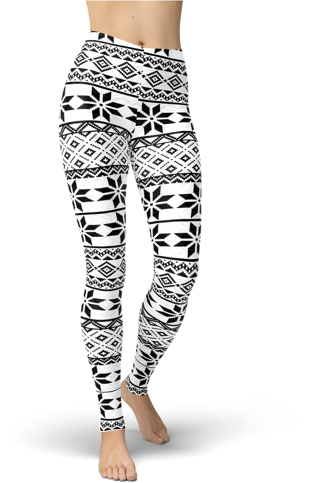 Black And White Snowflakes - Leggings (1024x1024), Png Download
