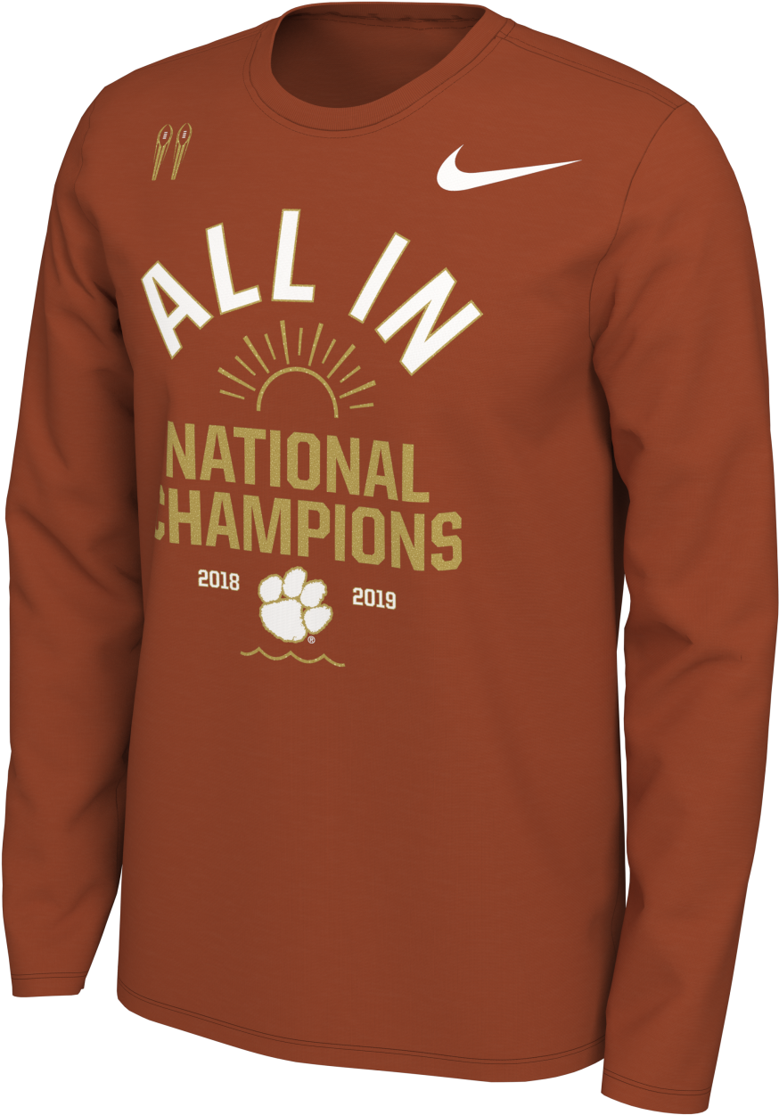 Clemson Celebration National Champions Long Sleeve - Clemson Tiger Ring Season Shirt (1160x1160), Png Download