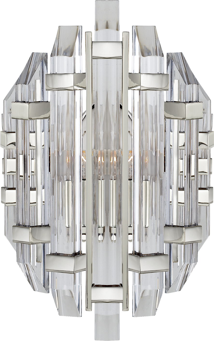 Adele Sconce In Polished Nickel With Clear Acrylic - Chandelier (1440x1440), Png Download