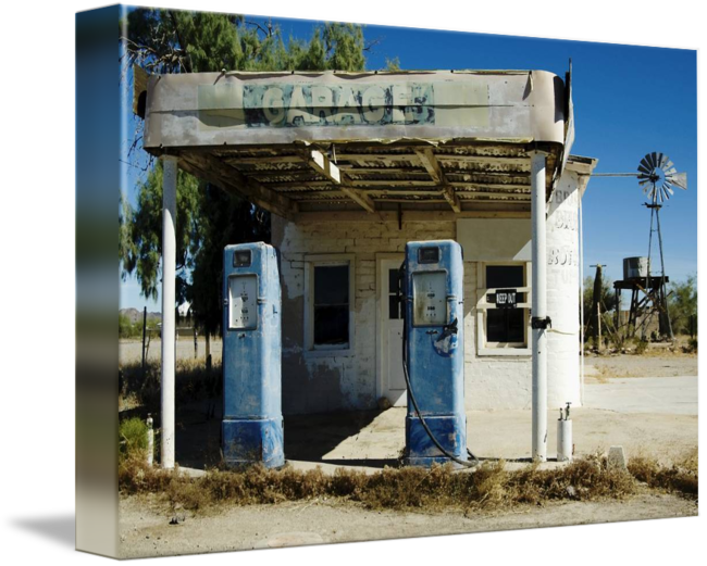 "old Gas Station" By Frank Short, San Diego // Classic - Toll House (650x521), Png Download