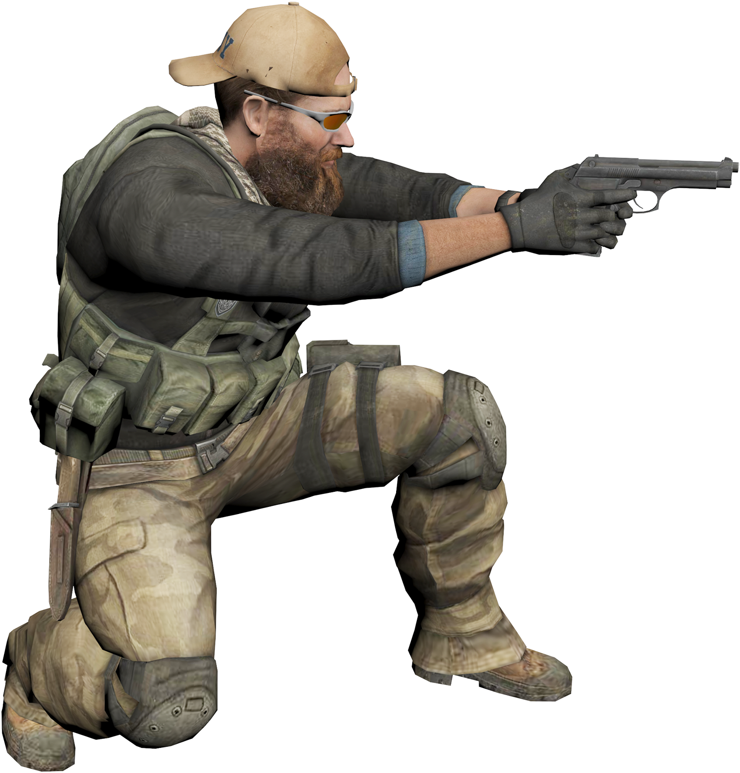 Man Soldier Gun Side View Dusty Clipart Png - Soldier (1500x1553), Png Download