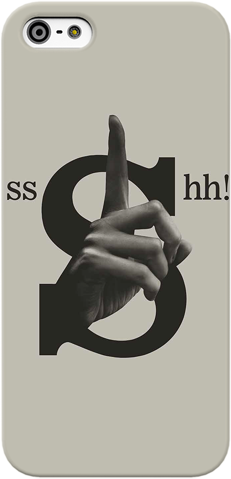 Shh Cover Case For Iphone 5/5s/se - Shh (1000x1000), Png Download
