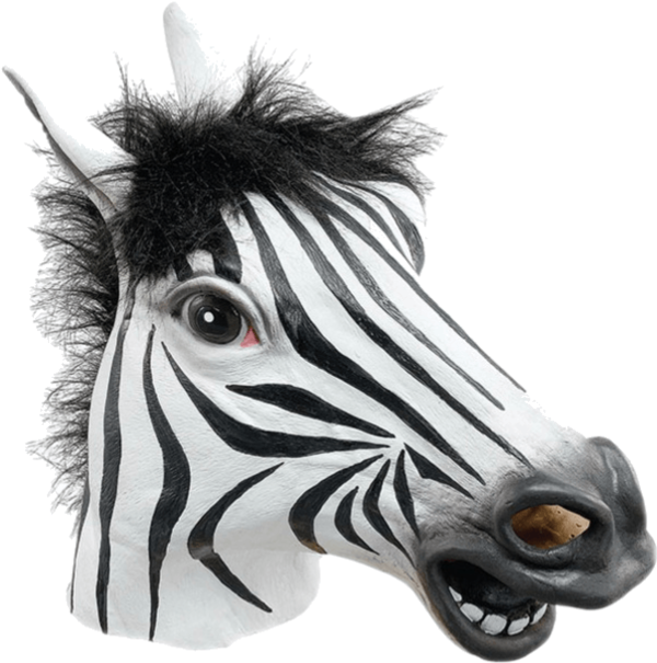 Rubber Zebra Mask (599x949), Png Download