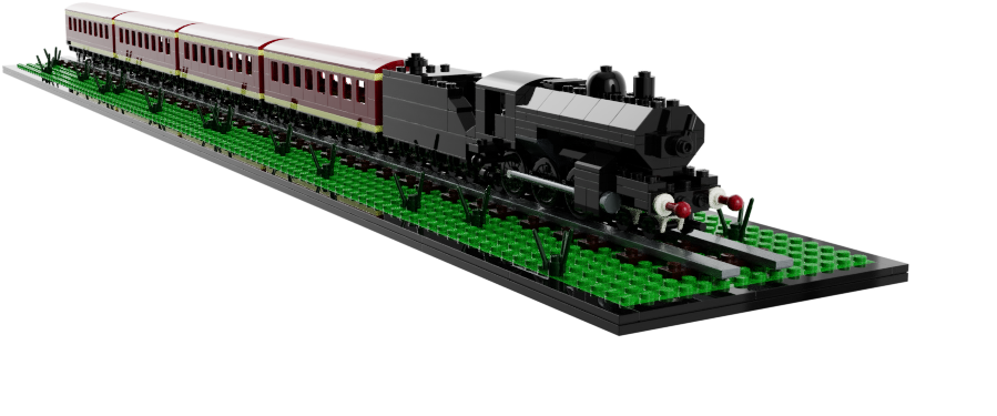 Steam Locomotive With Passenger Cars - Locomotive (960x540), Png Download