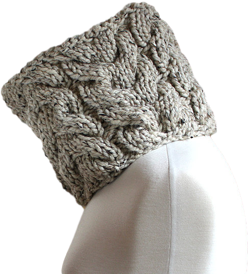 Oversized Cabled Cowl Scarf - Beanie (570x570), Png Download