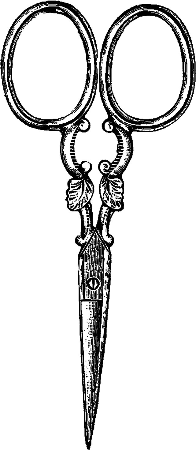Graphic Free Library Digital Stamp Design Vintage Clip - Free Clipart Embroidery Scissors (733x1600), Png Download