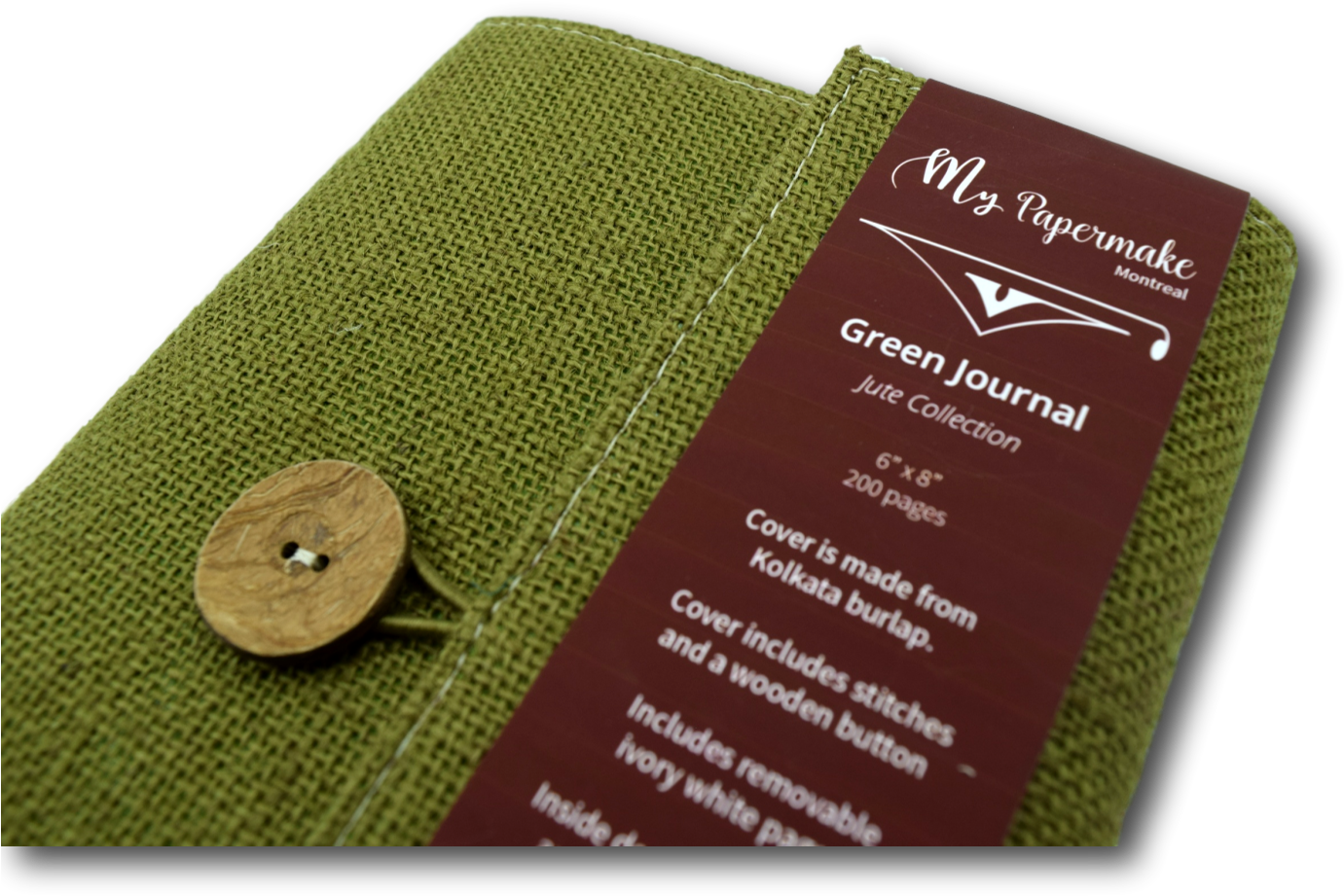 Burlap Jute Journal Olive (1400x1400), Png Download