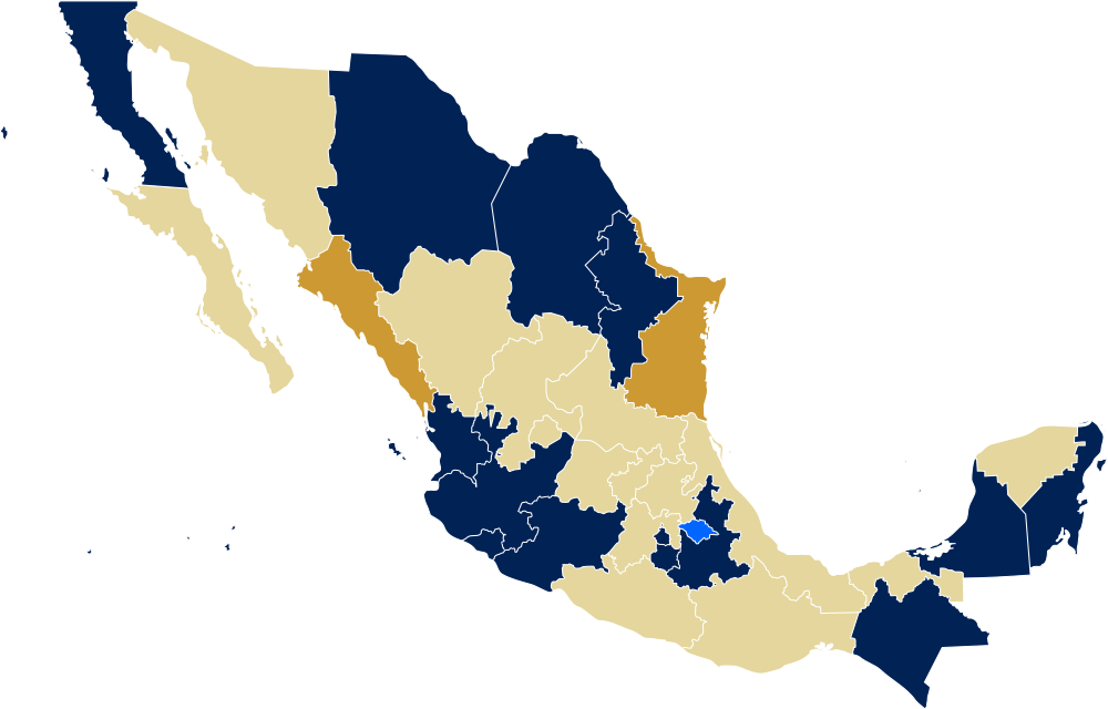 Open - Red Zones In Mexico (1000x640), Png Download