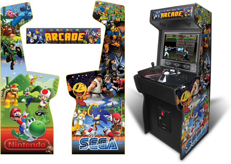 Custom Permanent Full Size Nintendo Vs Sega Inspired - Street Fighter Arcade Cabinet Design (800x552), Png Download