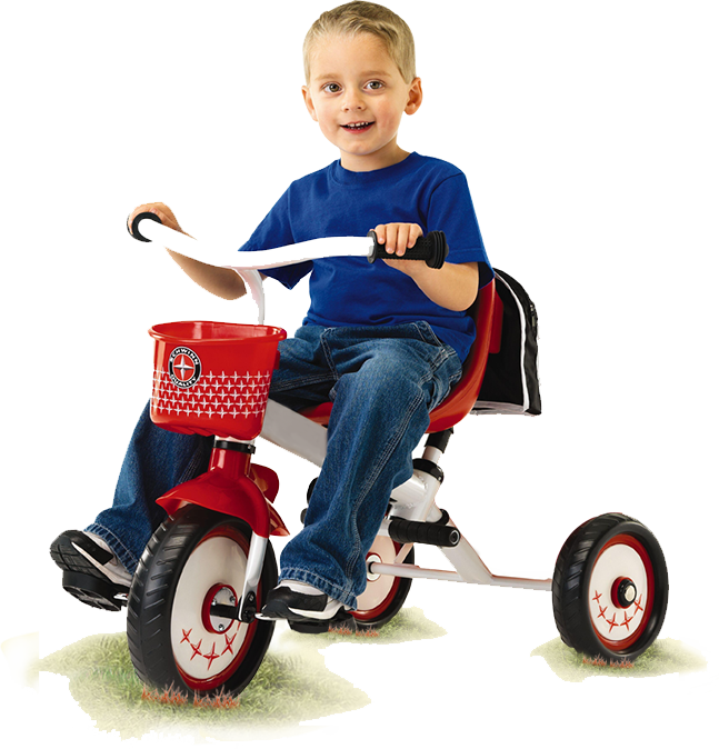 Tricycles - Kid On Tricycle Png (647x674), Png Download