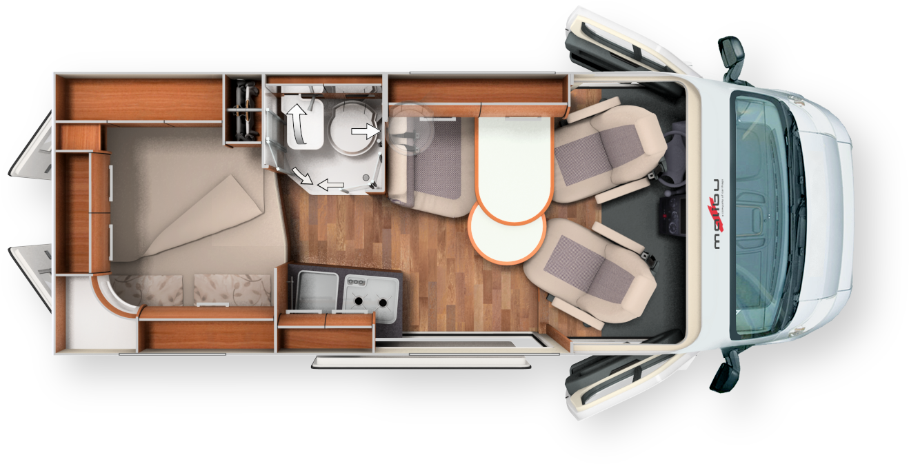 2018 Grundriss Malibu Van 540 Db - Malibu Van Charming 640 (2500x1000), Png Download