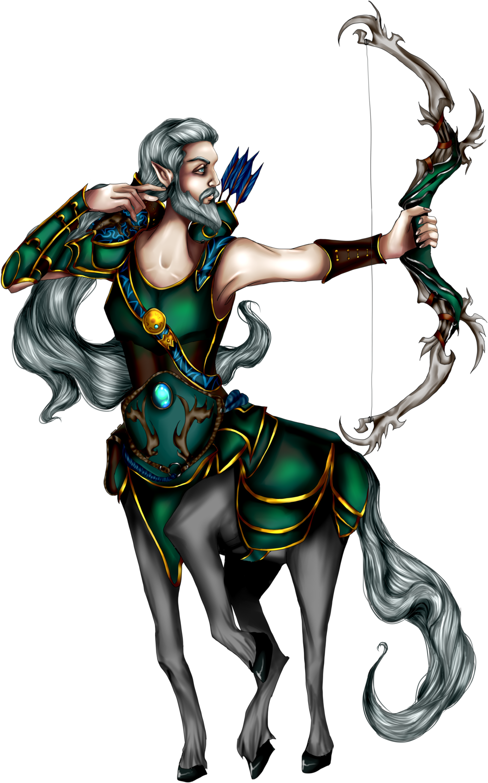 1980×1080 Chiron Smite - Illustration (1024x1579), Png Download