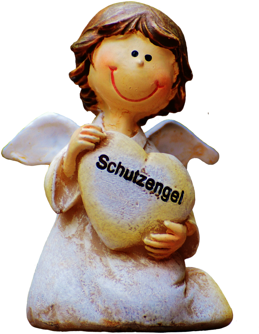 Guardian Angel Figure Cute - Schutzengel Figur (877x1280), Png Download