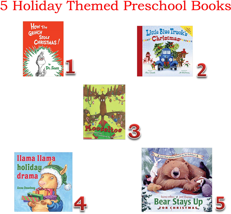 5 Holiday Books - Cartoon (1000x885), Png Download