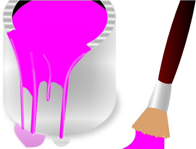 Paint Brush Clipart Colorful Paint - Pink Paint Brush Clip Art (640x480), Png Download