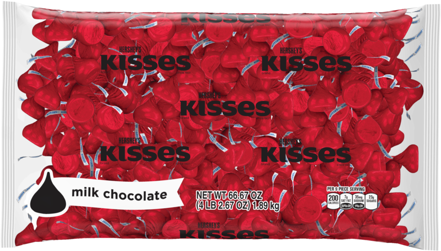 Hershey's Kisses Milk Chocolates, Red Foils, - Black Foiled Hersheys Kisses (1000x1000), Png Download