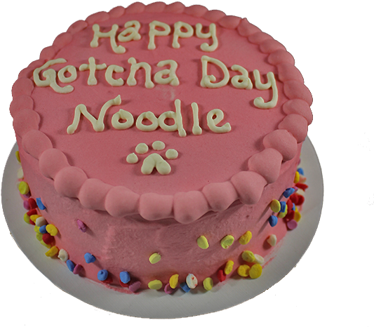 Pink Dog Cake With Confetti Sprinkles By Spotted Dog - Cake Decorating (600x600), Png Download