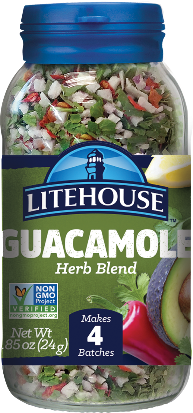 Litehouse Instantly Fresh Guacamole Blend - Packaging For Dried Herbs (697x1441), Png Download