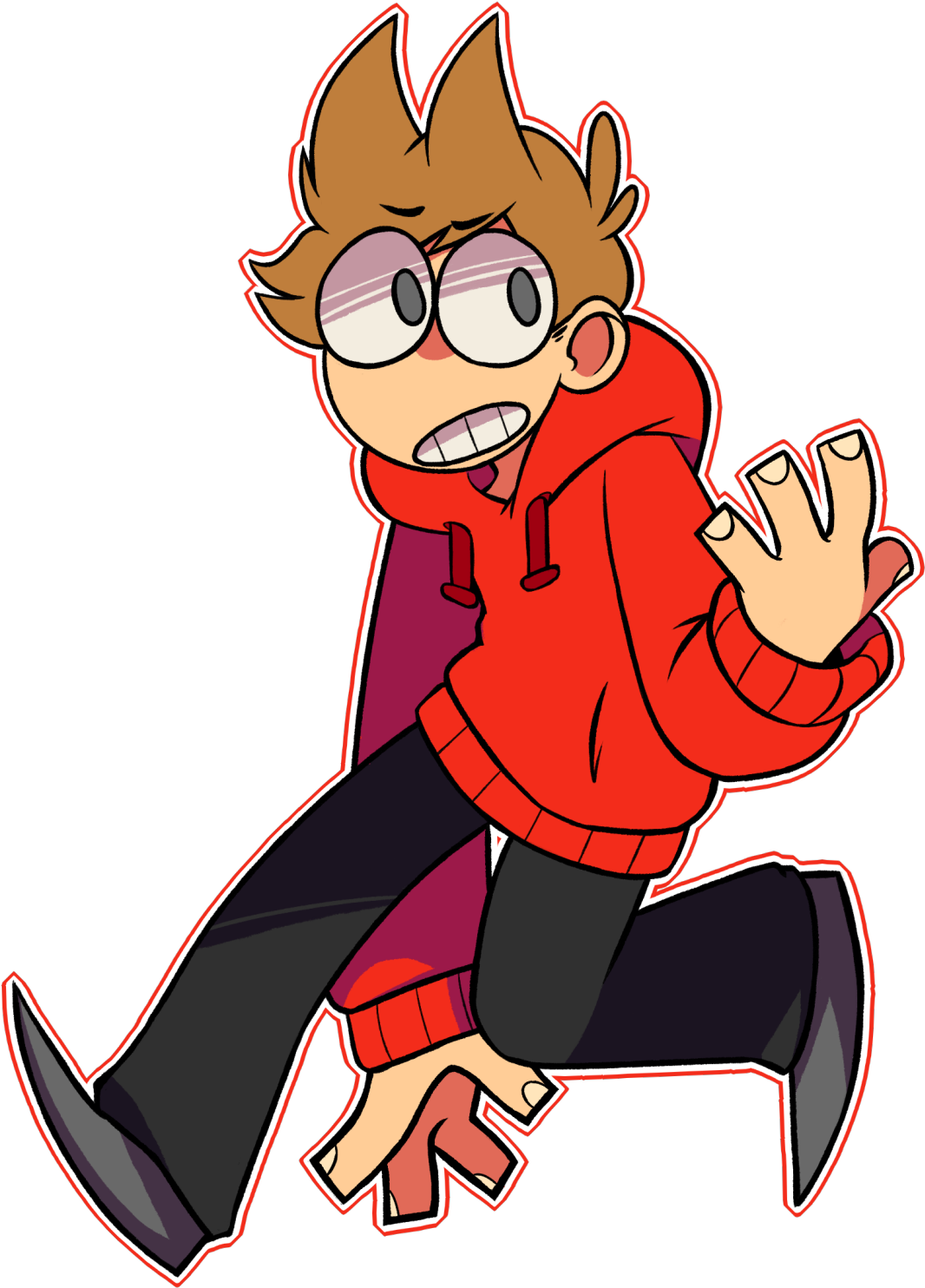 Confused Person Clip Art - Tord Transparent Fanart Eddsworld (1280x1591), Png Download