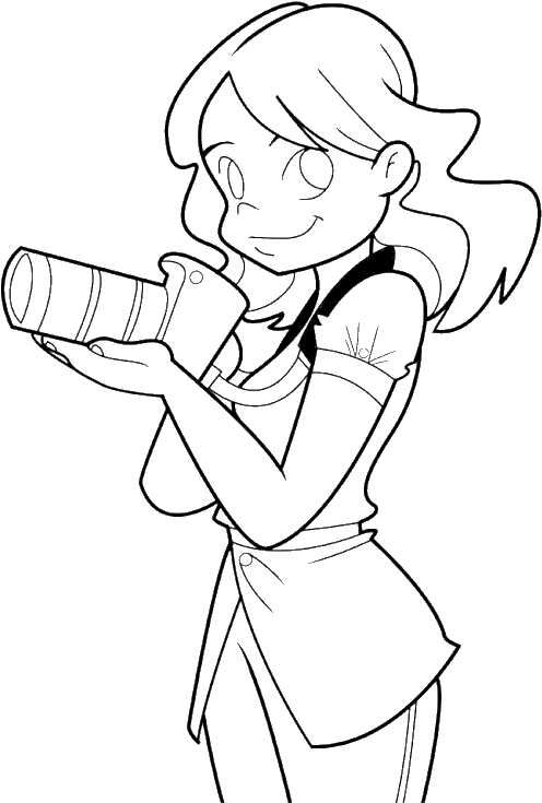 Camera Drawing Woman - Imagenes De Photographer Para Colorear (594x768), Png Download