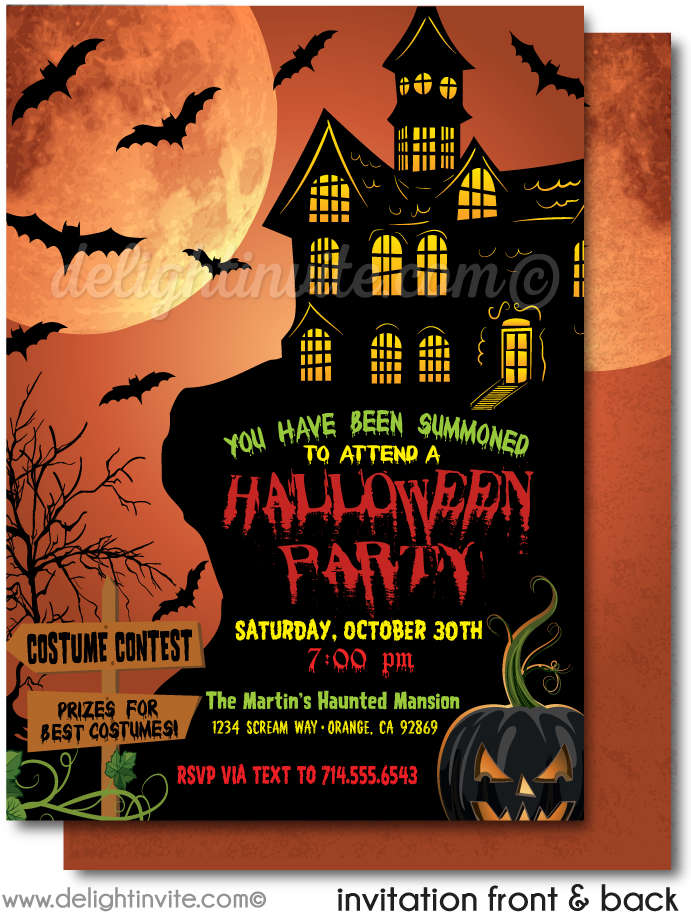 Haunted House Halloween Party Invitations - Poster (700x951), Png Download