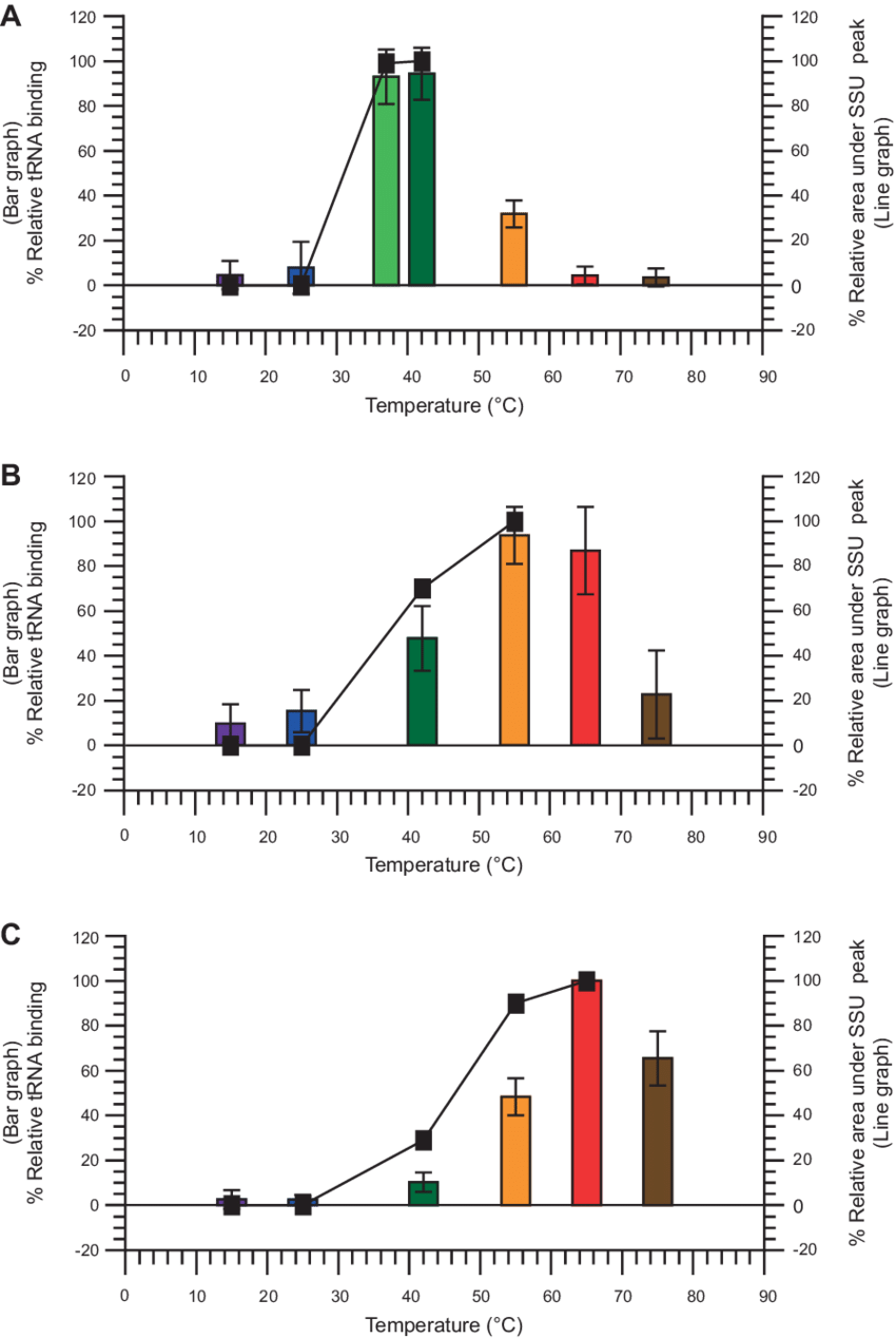 Percent Relative Trna Binding With Bar Graph Colors - Diagram (850x1268), Png Download